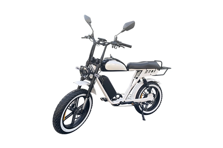 Retro Fat Tire E-Bike Moped Style Electric Bike